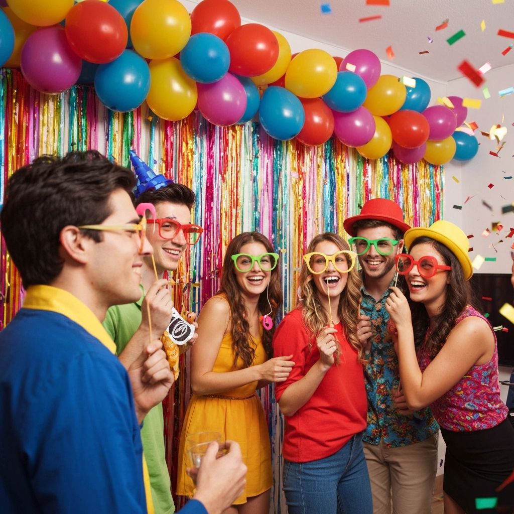 Birthday party celebration with photo booth